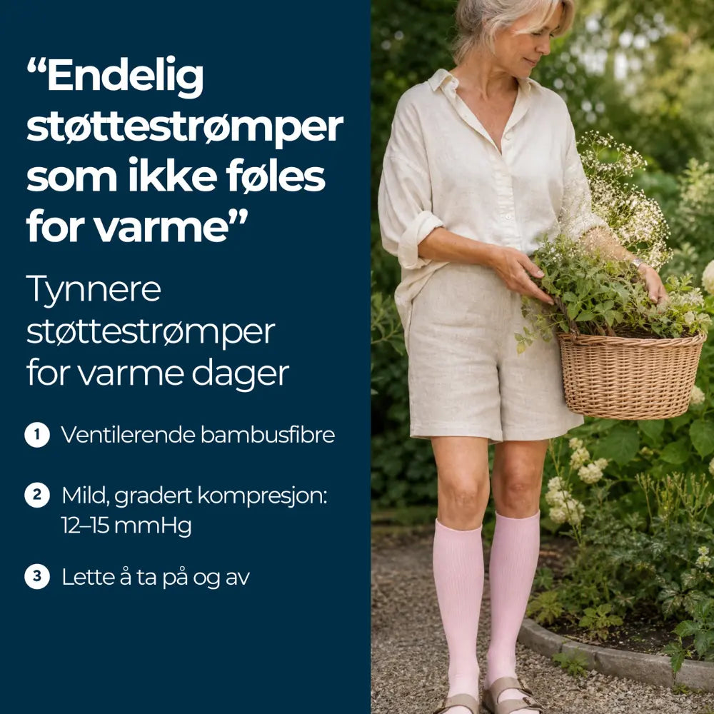 Tynne støttestrømper 12-15 mmHg