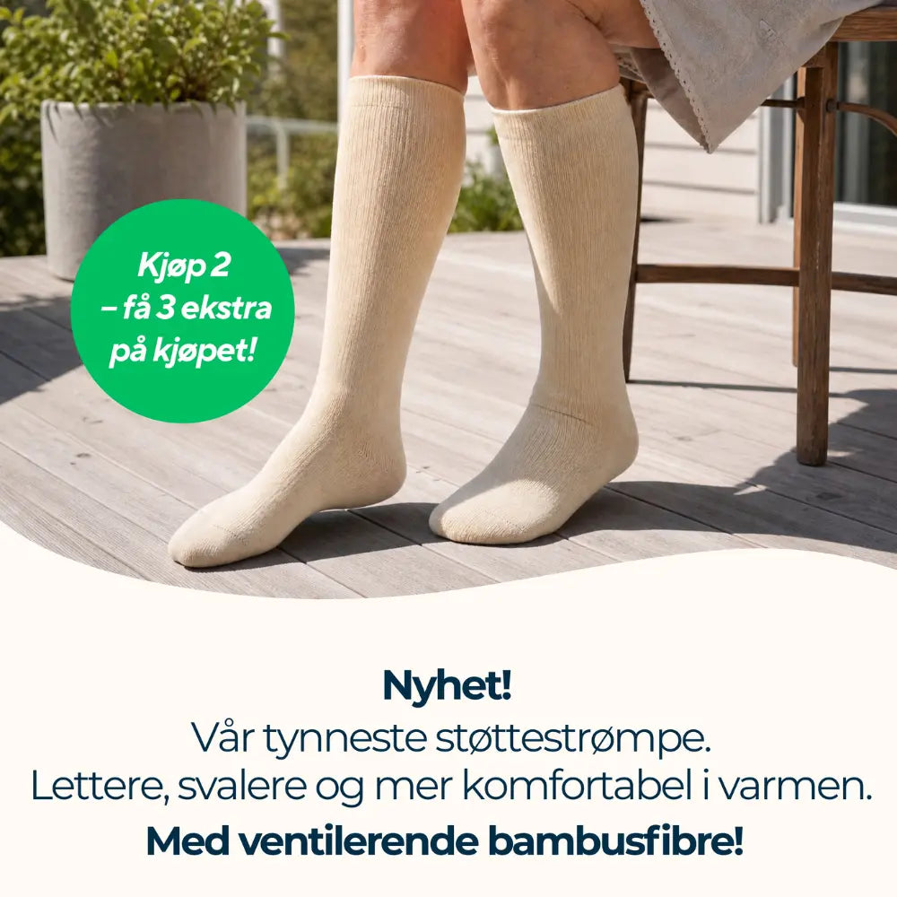 Tynne støttestrømper 12-15 mmHg