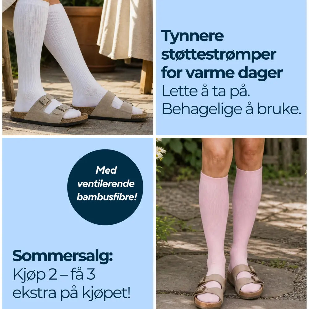 Tynne støttestrømper 12-15 mmHg