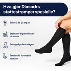 Diasocks støttestrømper – enkle å ta på og behagelige hele dagen.