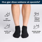 Ankelsokker i bambus med mild kompresjon