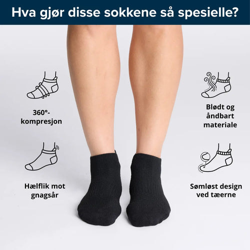 Ankelsokker i bambus med mild kompresjon